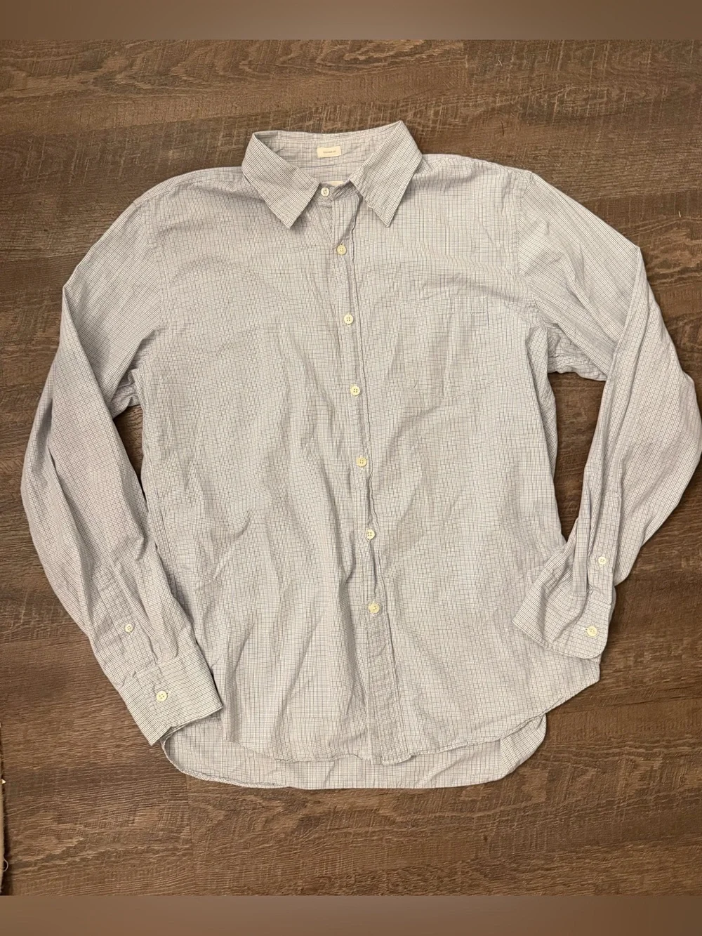 J. Crew Light Blue Check Cotton Men’s Button-Up Shirt
